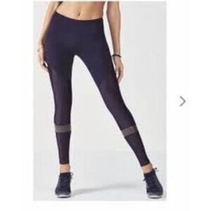 Fabletics Leggings Navy Size Large Reflective Mid Rise Stretch Gym Yoga